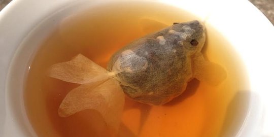 Teh celup ini dapat berubah jadi ikan ketika masuk air