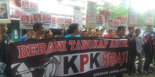 Demo di KPK, massa minta Ahok ditetapkan tersangka RS Sumber Waras