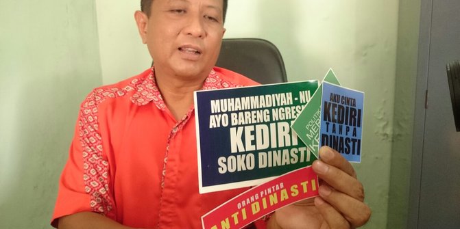 Stiker antipolitik dinasti beredar di Kediri jelang pencoblosan