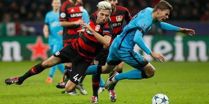 Berlaga di BayArena, Barca dipaksa imbang Leverkusen