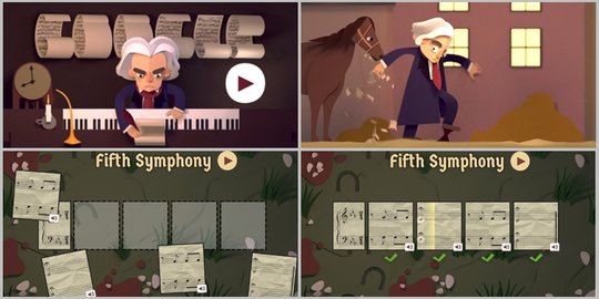 Rayakan ultah Beethoveen, Google Doodle ajak netizen jadi komposer