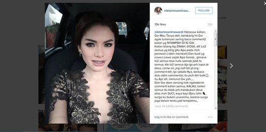 Nikita Mirzani marahi haters: Lu semua apa masih perawan?