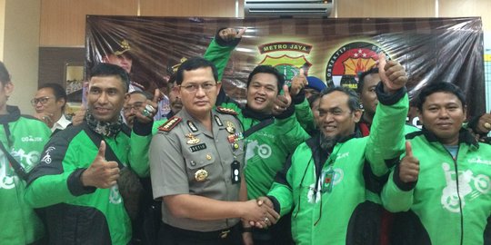 Pembunuh Pian dibekuk, puluhan driver GO-JEK sambangi Polres Jakut