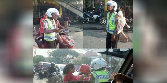 Salut dengan polisi ini, pagi-sore kerja keras atur lalu lintas