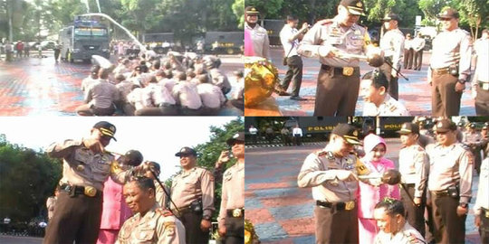 Naik pangkat, 70 anggota polres Purwakarta mandi kembang