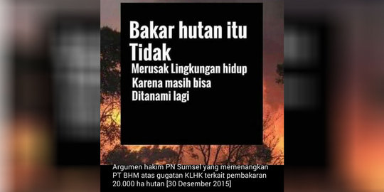 Menangkan perusahaan pembakar hutan, hakim Palembang dibully