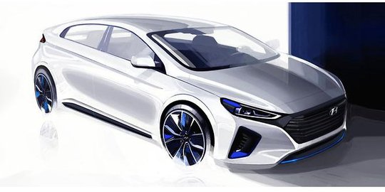 Beginilah gambaran wujud Hyundai Ioniq yang bakal rilis Maret 2016