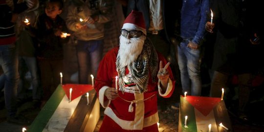 Natal baru dirayakan meriah di Jalur Gaza pada 7 Januari