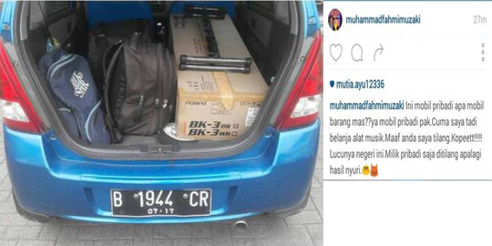 Parah, mobil pribadi ini kena tilang cuma gara-gara angkut barang