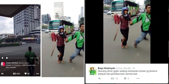 Aksi heroik driver GO-JEK selamatkan korban bom Sarinah