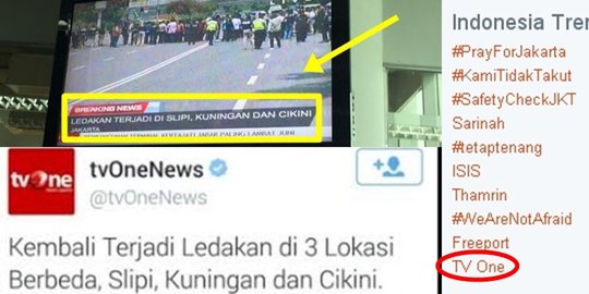 Sebar hoax soal bom Sarinah, TV One dibully netizen