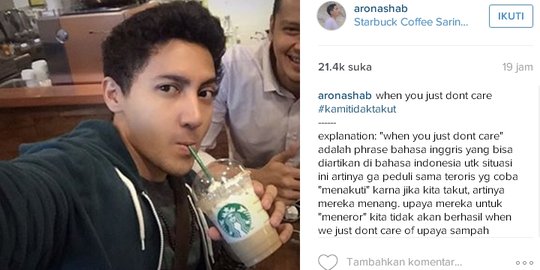 Pamer foto di Starbucks Sarinah pasca bom, artis ini dihujat netizen