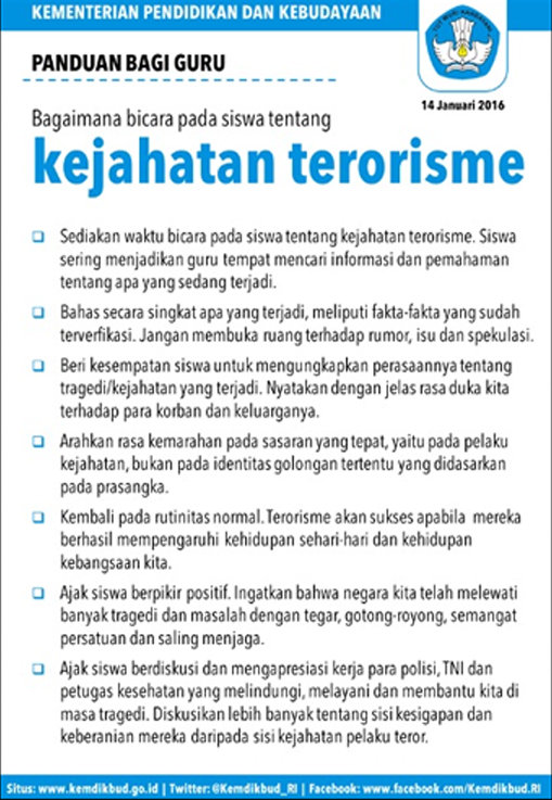 panduan guru dan orang tua untuk jelaskan terorisme pada anak