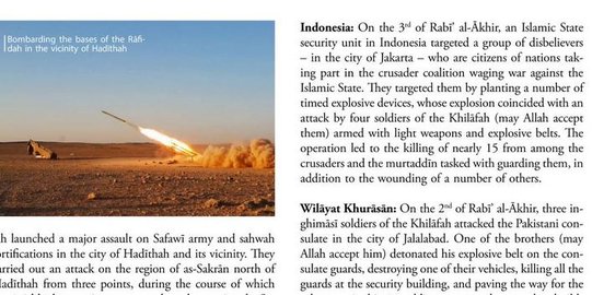Majalah ISIS sebut teror di Jakarta tewaskan 15 orang