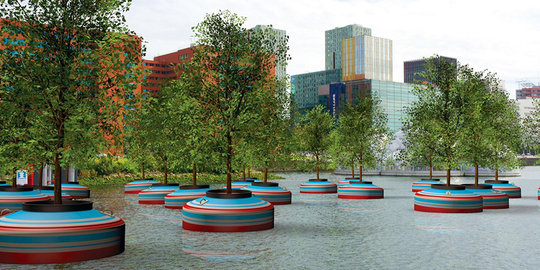 Maret 2016, kota Rotterdam bakal punya hutan apung