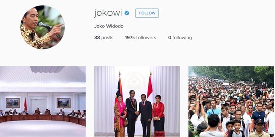 Presiden Jokowi kini punya akun Instagram resmi