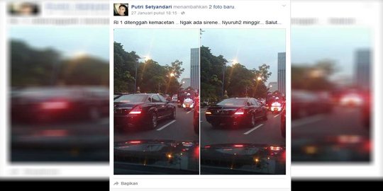 Iringan mobil Jokowi lalui macet tanpa sirine dipuji netizen