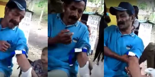 Video lucu lelaki berkumis takut jarum suntik