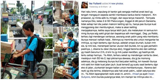 Bocah 2 SD jualan buat bantu ibu sakit ginjal bikin haru masyarakat