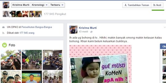 Komnas HAM sindir polisi hobi update status FB di tengah kasus Mirna