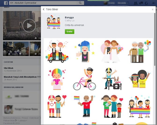 Pakai Facebook yang  punya stiker  gay AA Gym kena sindir 