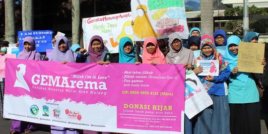 Aksi puluhan hijaber di Malang tolak perayaan Valentine