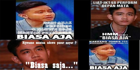 Beredar meme 'biasa saja' Gibran atas permintaan Kaesang