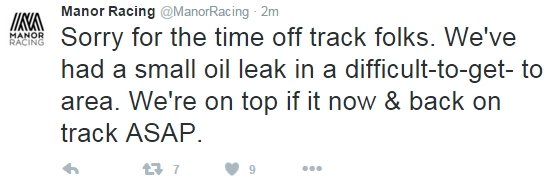 kicauan manor racing di twitter
