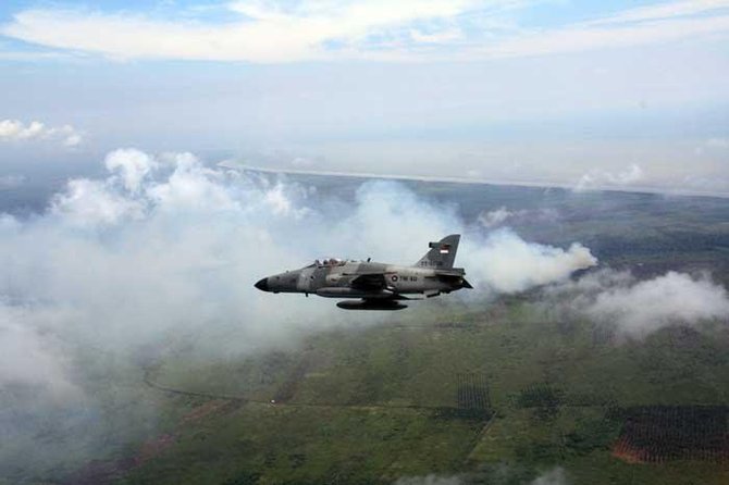 hawk tni au pantau kebakaran lahan