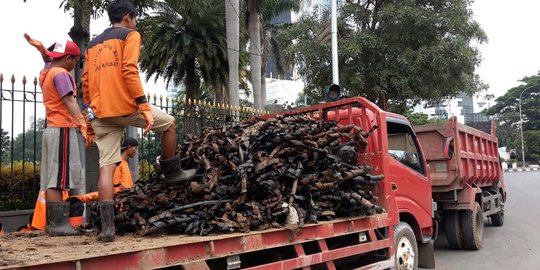 Polda Metro bekuk 6 pelaku pencurian kabel di Jl Medan Merdeka