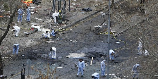 Pantauan udara lokasi bom mobil di Turki