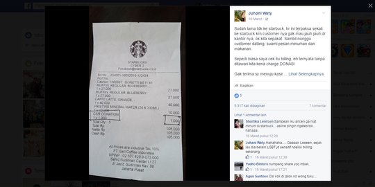 Pembeli protes, usai ngopi di Starbucks dipaksa nyumbang Rp 1.000
