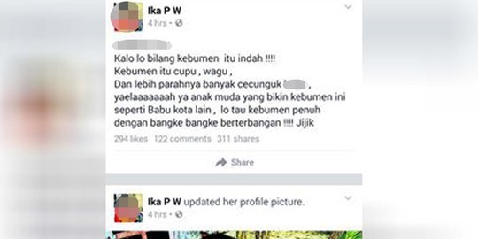 Unggah status lecehkan warga Kebumen, gadis ini dicari polisi