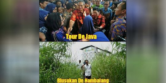 Meme Jokowi-SBY, Hambalang jadi rumah hantu terbesar se-Indonesia