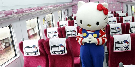 Uniknya kereta Hello Kitty di Taiwan