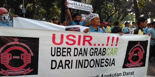 Demo depan Kemenkominfo dibumbui sweeping sopir taksi online