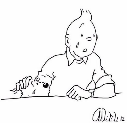 tintin dan snowy menangis karena teror belgia