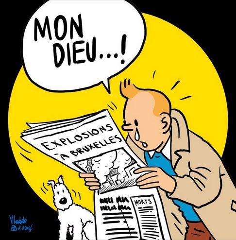 tintin dan snowy menangis karena teror belgia
