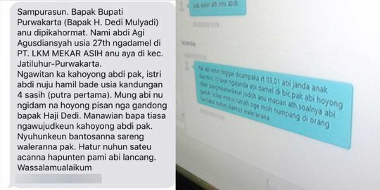 Janda nekat kirim SMS ke Bupati Dedi minta tolong dicarikan jodoh