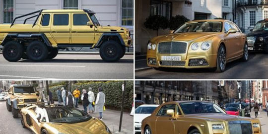 bikin heboh london bawa 4 mobil mewah bersepuh emas rev2