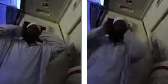 [Video] Azan di dalam pesawat, pria ini bikin takut penumpang lain