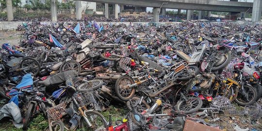 Begini kepolisian China simpan motor-motor hasil sitaan