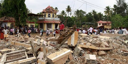 Ini lokasi ledakan kembang api di kuil India yang tewaskan 94 orang