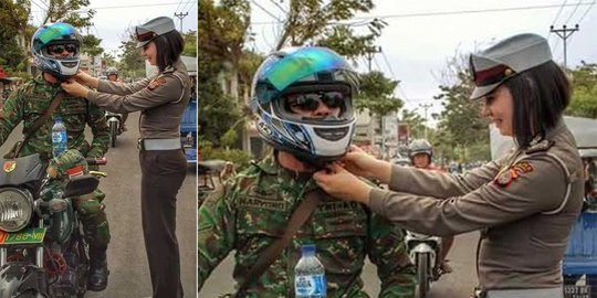 Di Hari Kartini, Polwan berkebaya di Jambi bagi-bagi helm gratis