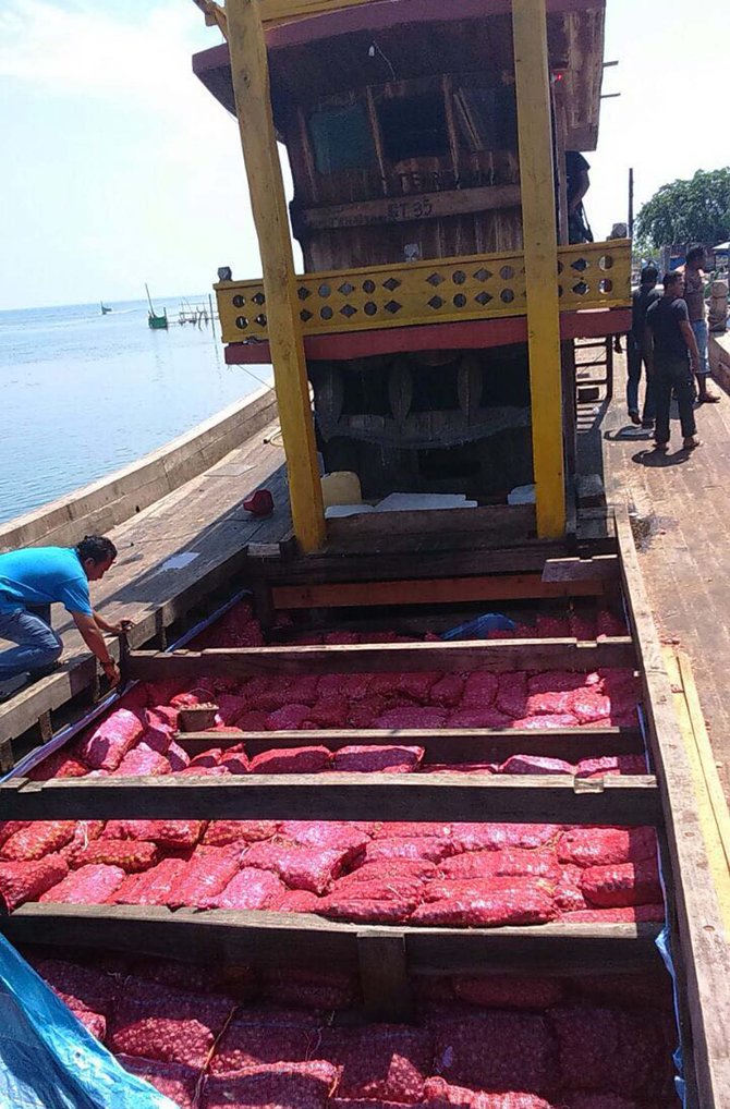 tni al gagalkan penyelundupan 60 ton bawang merah