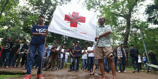 Aksi damai LGN peringati Global Marijuana March di Taman Seno Tebet