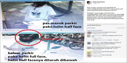 Pencuri helm KYT terekam kamera, ini sosoknya