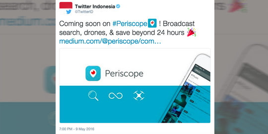 Begini fitur terbaru Periscope, bisa disaksikan 24 jam