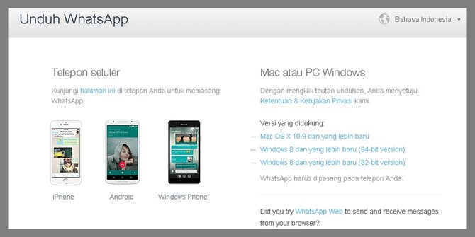 download aplikasi whatsapp untuk laptop windows 7