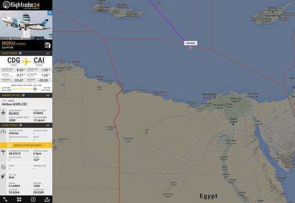 posisi terakhir egyptair